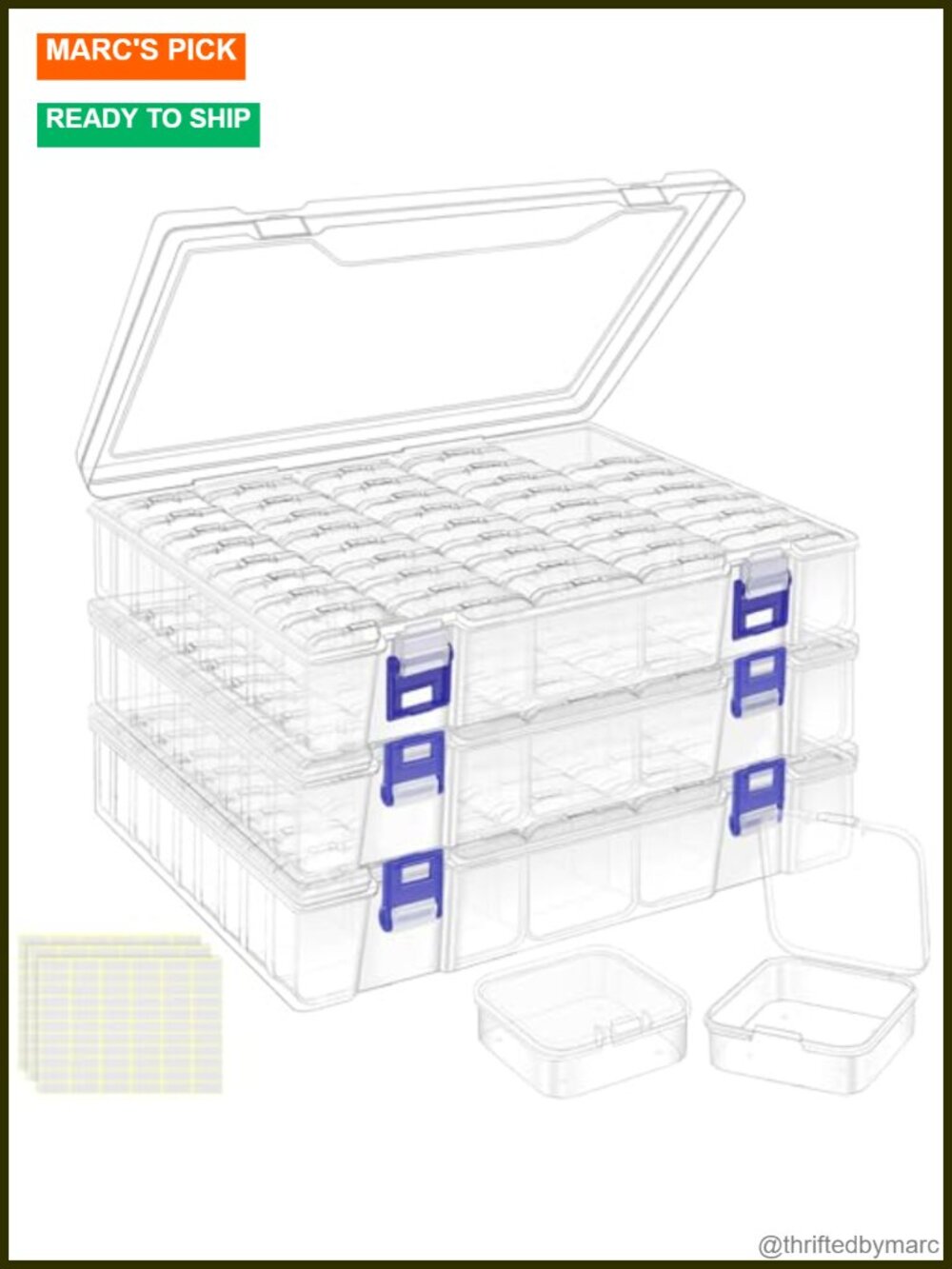 138pc Bead Organizer Box Clear Plastic Storage Container Set